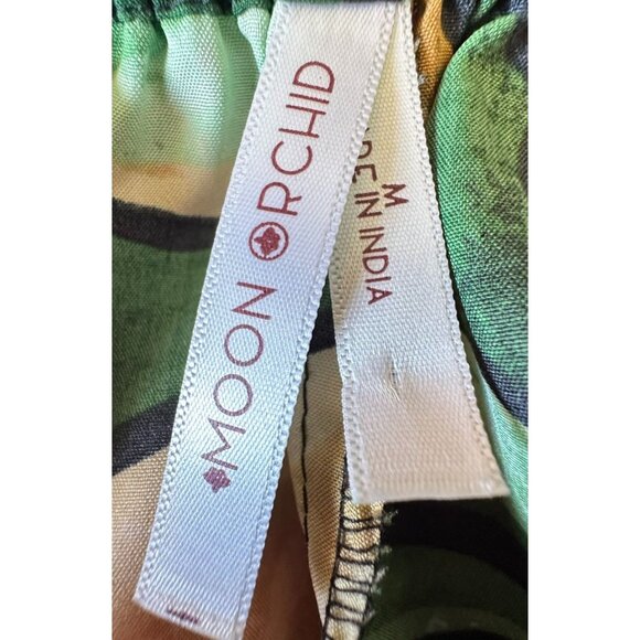 Moon Orchid Palazzo Pants Medium Abstract Festive High Waist Cruise Islands EUC - Picture 12 of 12